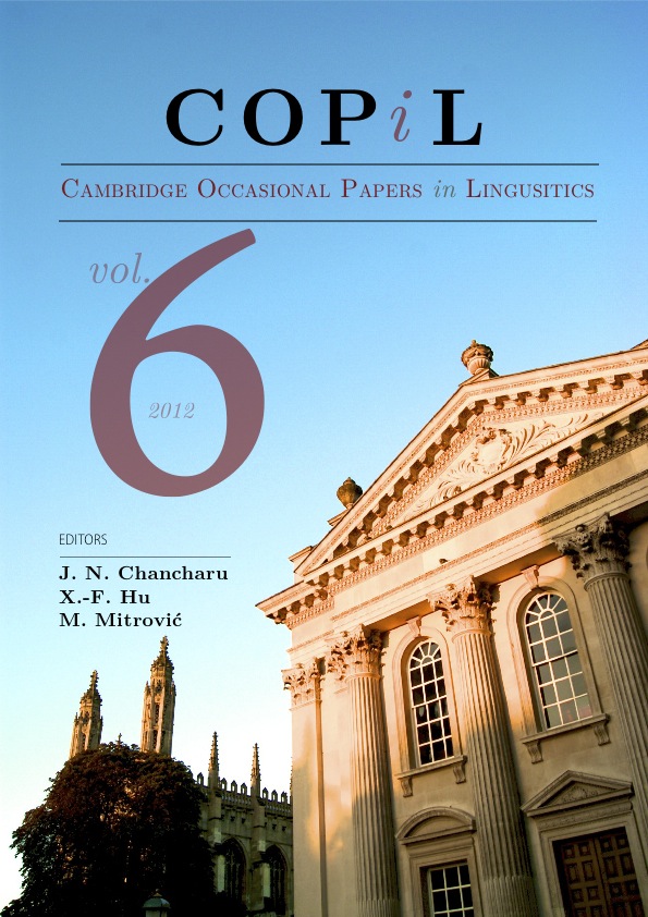 Cambridge occasional papers in linguistics: Volume 6